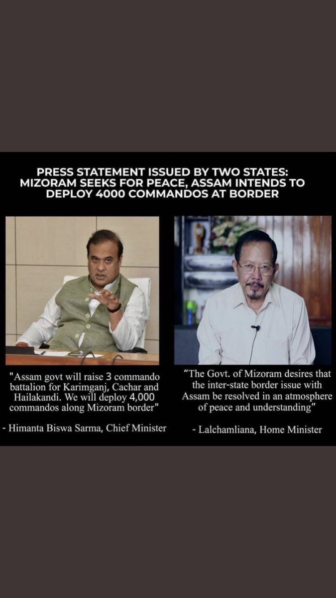 Komolikakasauti's tweet photo. Does a state CM have a power to place 4000 commandos anywhere he want?? This is actually funny😆🙊…This clearly shows a sign that he only wants to deal this border conflict only with arms and ammunitions #rippeace
#shame_on_assam #ShameOnHimantaBiswa #AssamMizoramBorderTension https://t.co/TJFKma0FjL