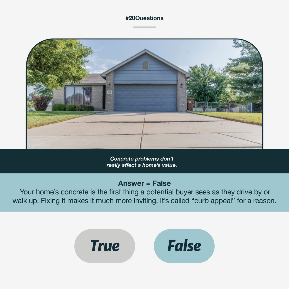 permasealchi's tweet image. Pop Quiz Time! Do you know the correct answer? Swipe right to see!

P.S. If you notice concrete problems in your home, call our experts today.

#ConcreteProblems #GoPermaSeal #FoundationRepair
