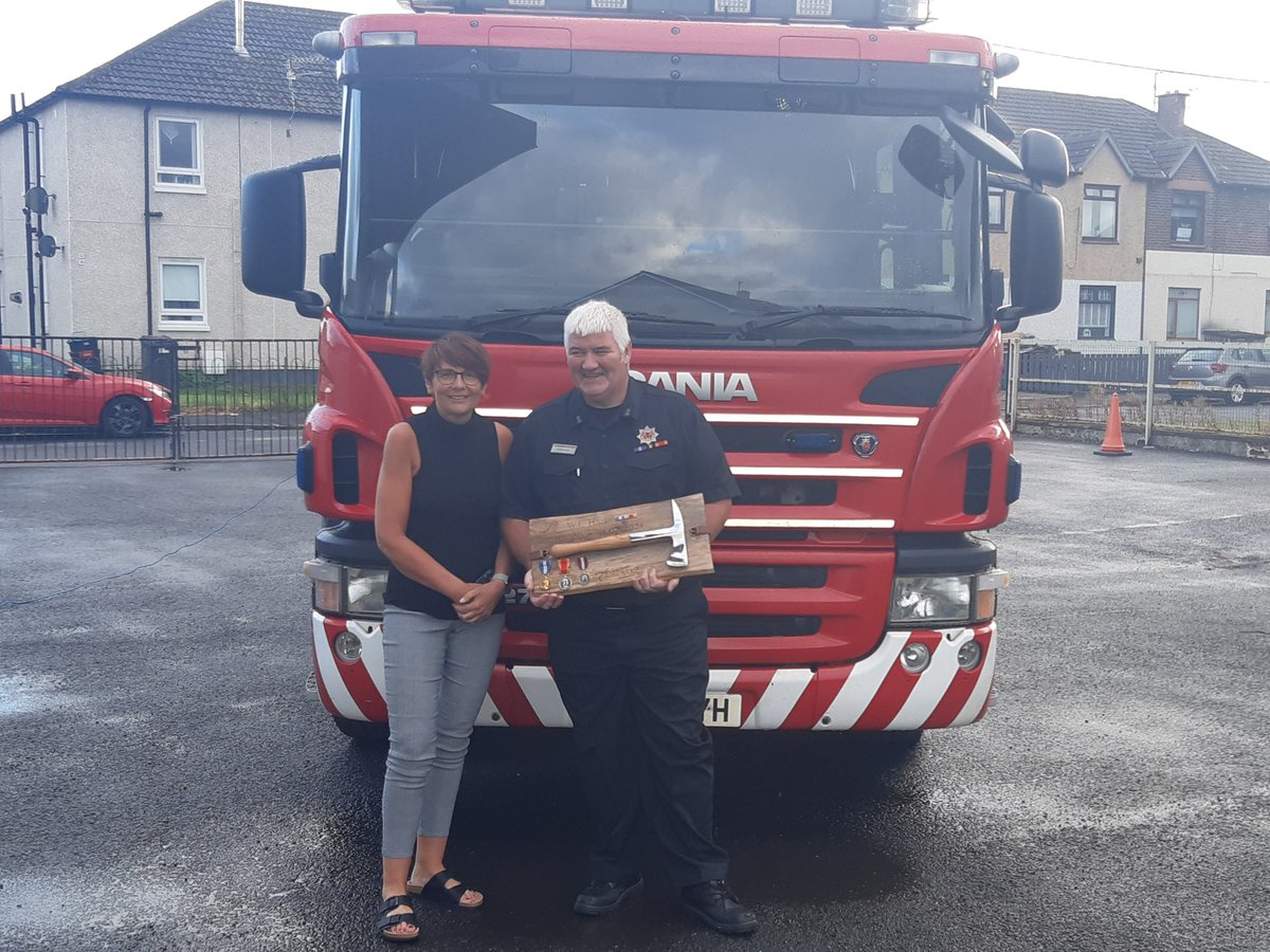 DACO_Prevention's tweet photo. Delighted to present Watch Commander Angus Hart with his retirement certificate and tally on behalf of @FireScot_Chief this evening.

Many thanks to Gus and his family for 40 years and 237 days dedicated service to New Cumnock Fire Station and the local community. https://t.co/ZFcJRNfVWX
