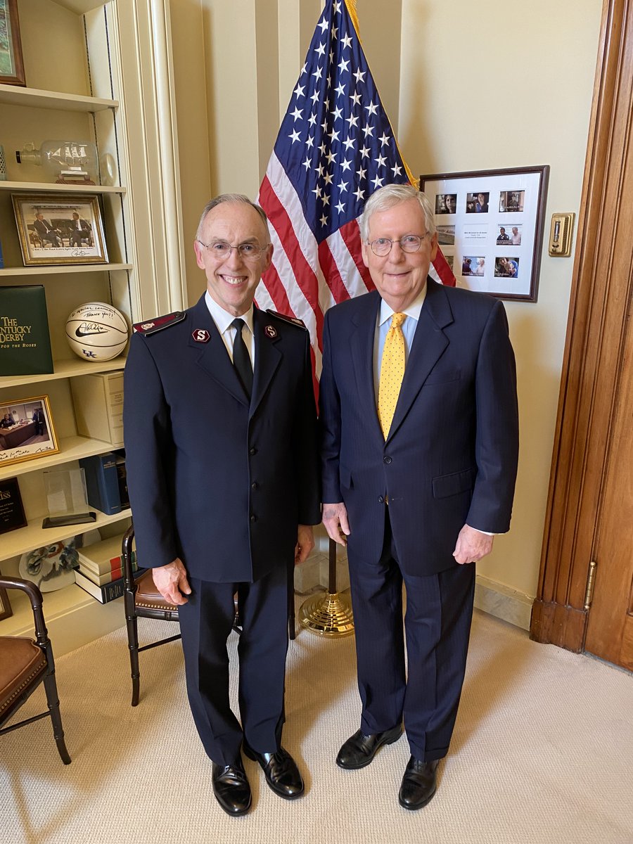 natlcommander's tweet image. My sincere thanks to @LeaderMcConnell for meeting with me yesterday. As the nation’s largest provider of direct services, it is imperative that The @SalvationArmyUS works closely with government leaders to ensure Americans in need can be given aid in their darkest times.