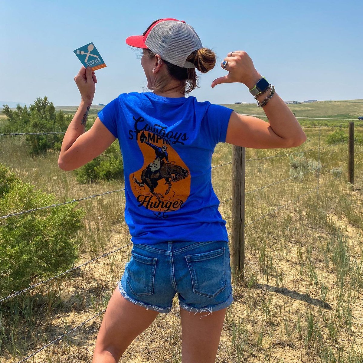 PrairieHeels's tweet photo. Are you headed to @CheFrontierDays ? 🤠

If so, you can partner with CFD to support Wyoming Hunger Initiative by purchasing limited edition #wystomphunger shirt. 

Visit any merchandise tent on the park to get your shirt today! https://t.co/pKc7IVs82W