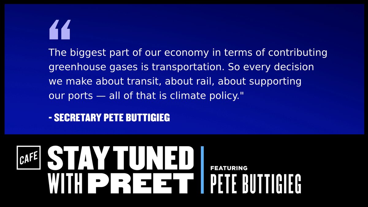 PreetBharara's tweet photo. This week on #StayTuned: @SecretaryPete. Listen: https://t.co/af3fhPQQ40 https://t.co/b9Yh3eyfkp