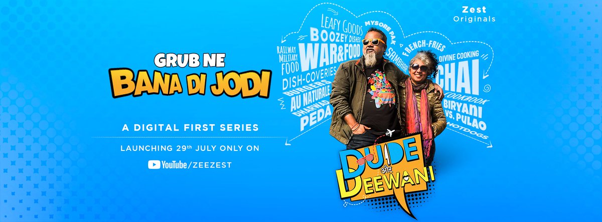 Tonight@8!! Don’t miss the exclusive digital premiere of our brand #newshow Dude Aur Deewani on <a href="/ZeeZest_/">Zee Zest</a> YouTube channel where <a href="/anuragamuffin/">Anurag Mallick</a> &amp; I dish out homestyle quirky food infotainment! #dudeaurdeewani #GrubNeBanaDiJodi #zeezest #foodie #foodshow #couplegoals #travelwriters