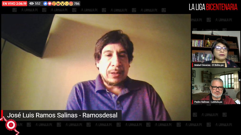 lamula's tweet photo. Ahora en #LaLigaBicentenaria, @chapatucombi y Mabel Cáceres de @elbuho_pe conversan con @ramosdesal ➤ https://t.co/yfYULWKzE9 https://t.co/MPGSVl0PQh