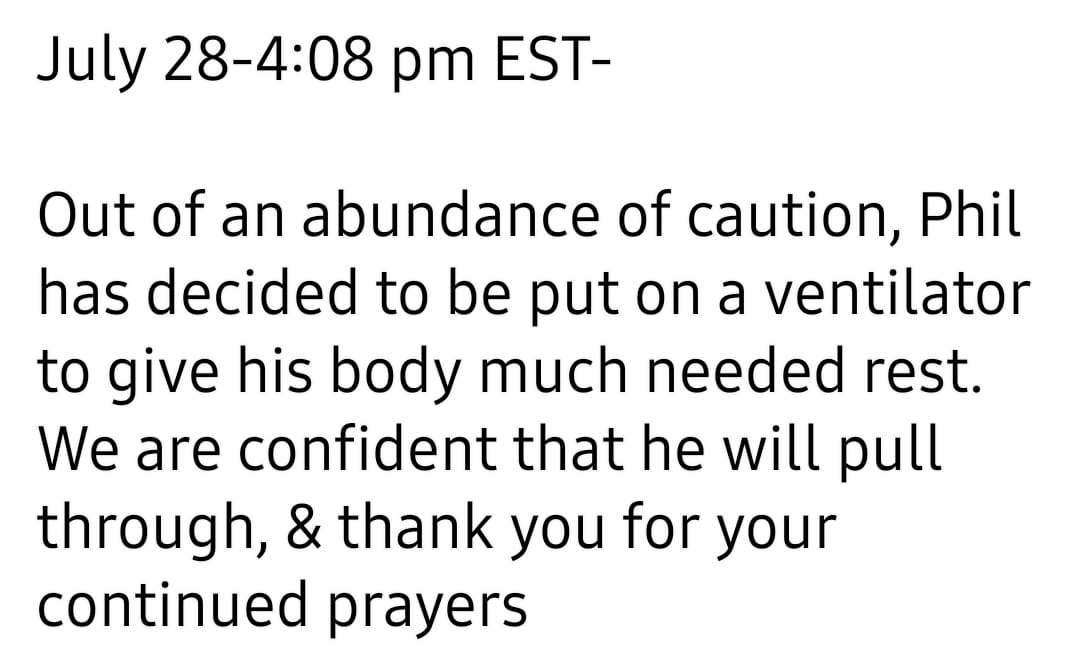 supertalk 99 7 wtn on twitter from the valentine family continue to pray prayforphil https t co 69ssmr6kbr twitter