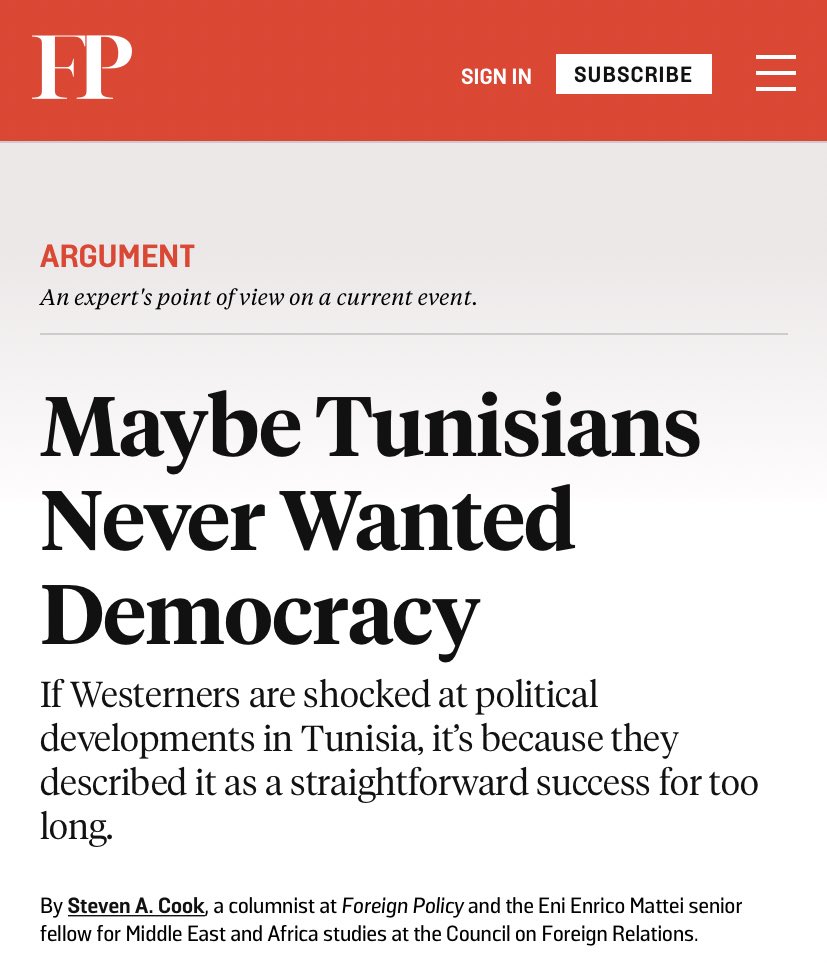 Actually what Tunisians never wanted was your opinion Steven