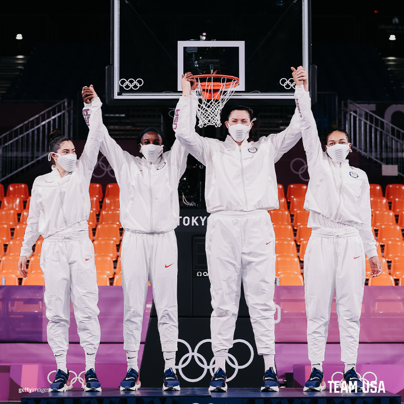 TeamUSA's tweet photo. History makers. 🇺🇸

Congratulations to the @usab3x3 women's team on winning gold in the sport's Olympic debut. #TokyoOlympics