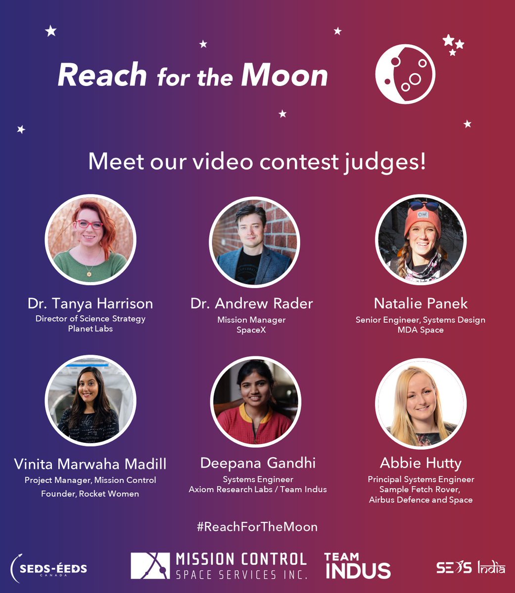 Mission Control (@missionctrlss) on Twitter photo Our judges were busy watching all the amazing video entries for the #ReachForTheMoon contest! Stay tuned next week to learn the top 3 entries from Canada and India!
The winners will get to remotely drive a real rover at our Moon Yard in Ottawa! <a href="/TeamIndus/">TeamIndus</a> <a href="/sedscanada/">SEDS-ÉEDS Canada</a> <a href="/SEDSIndia/">SEDS India</a> Our judges were busy watching all the amazing video entries for the #ReachForTheMoon contest! Stay tuned next week to learn the top 3 entries from Canada and India!
The winners will get to remotely drive a real rover at our Moon Yard in Ottawa! <a href="/TeamIndus/">TeamIndus</a> <a href="/sedscanada/">SEDS-ÉEDS Canada</a> <a href="/SEDSIndia/">SEDS India</a>