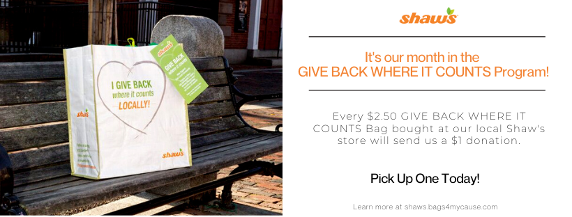 GMRI's tweet photo. We're excited to share that every $2.50 GIVE BACK WHERE IT COUNTS shopping bag purchased this August at the South Portland @shaws will send a $1 donation to us! We are grateful for the commitment of @shaws and the wonderful communities in our region to #givebackwhereitcounts 🧡 https://t.co/DkVvjP2w5H