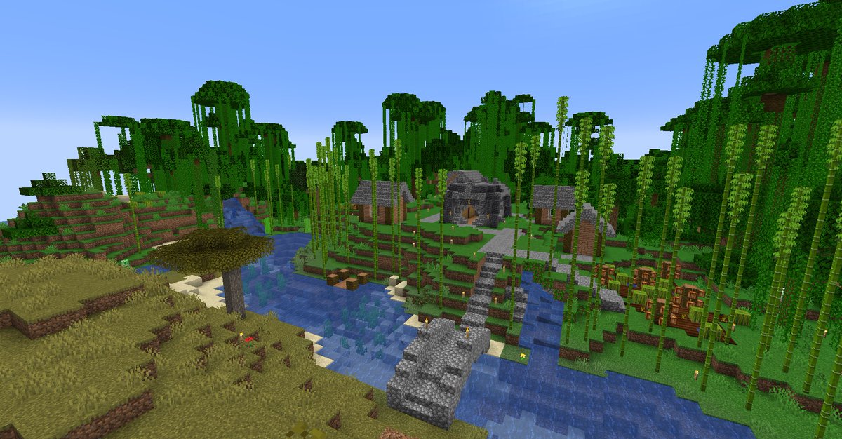 violetline2's tweet photo. No stream today, but I did complete the jungle side of me and @blooming_bunny fishing village! (More images in the comments)
#minecraft #twitch #Minecraftbuilds https://t.co/SYtBNJK0zG