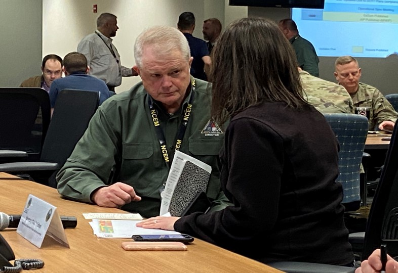 NCEmergency's tweet image. The emergency management community roasted &amp;amp; toasted @NCEmergency Director Mike Sprayberry today as he retires from 42+ years of state service. &quot;Uncle Mike&quot; led NC through 19 state &amp;amp; 11 federally declared disasters (including Hurricanes Matthew &amp;amp; Florence). Good luck! #WeAreNCDPS