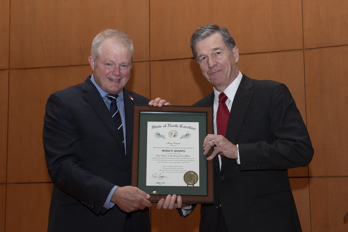 NCEmergency's tweet image. The emergency management community roasted &amp;amp; toasted @NCEmergency Director Mike Sprayberry today as he retires from 42+ years of state service. &quot;Uncle Mike&quot; led NC through 19 state &amp;amp; 11 federally declared disasters (including Hurricanes Matthew &amp;amp; Florence). Good luck! #WeAreNCDPS