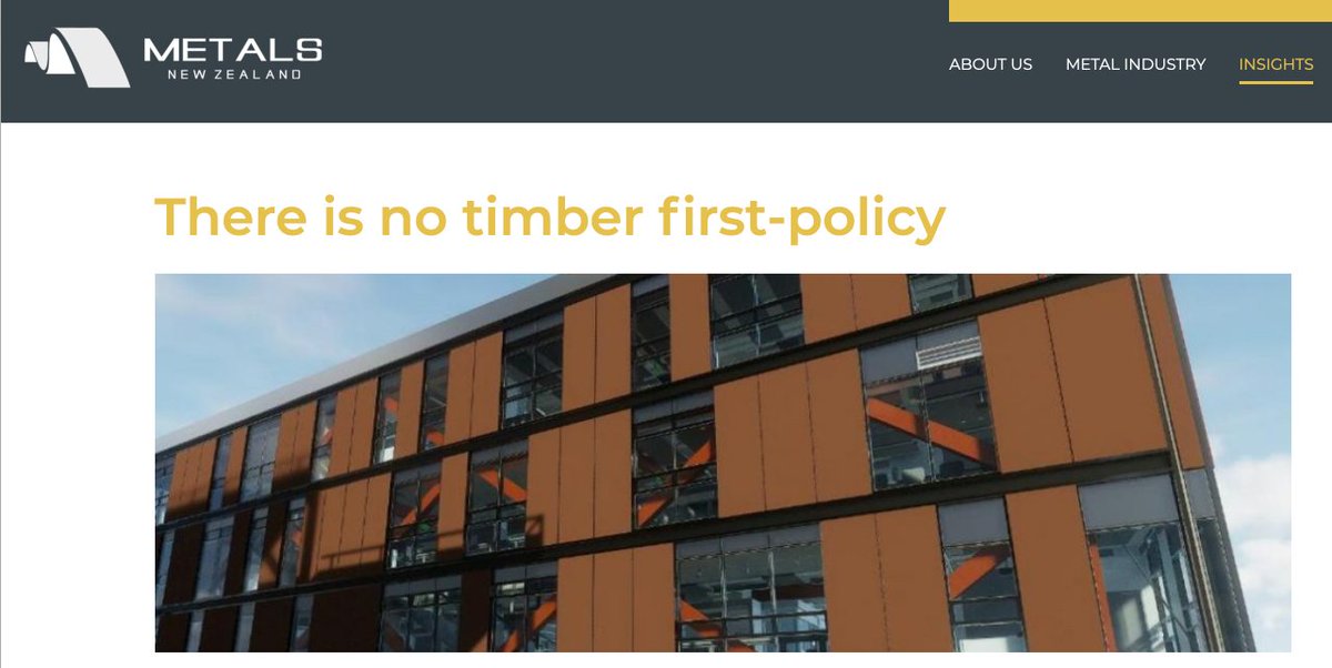 NZHERA's tweet image. “There is no ‘timber-first’ policy. There is a policy to reduce the carbon impact of government buildings,” @MetalsNZ_ceo outlines why Nash was right to reject a ‘wood-first’ policy. #materialsequality #rightmaterialfortheproject #sciencebaseddecisions bit.ly/3f9F5b9