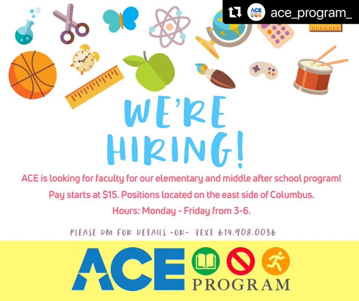ACE_Program_'s tweet photo. INFO@ACEPROGRAMOHIO.COM https://t.co/JBxxJKIc7l