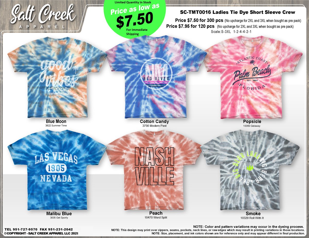 Ladies Tie Dye Crop Tees as low as CAD 9.50 - mailchi.mp/83edc2064e8f/j…