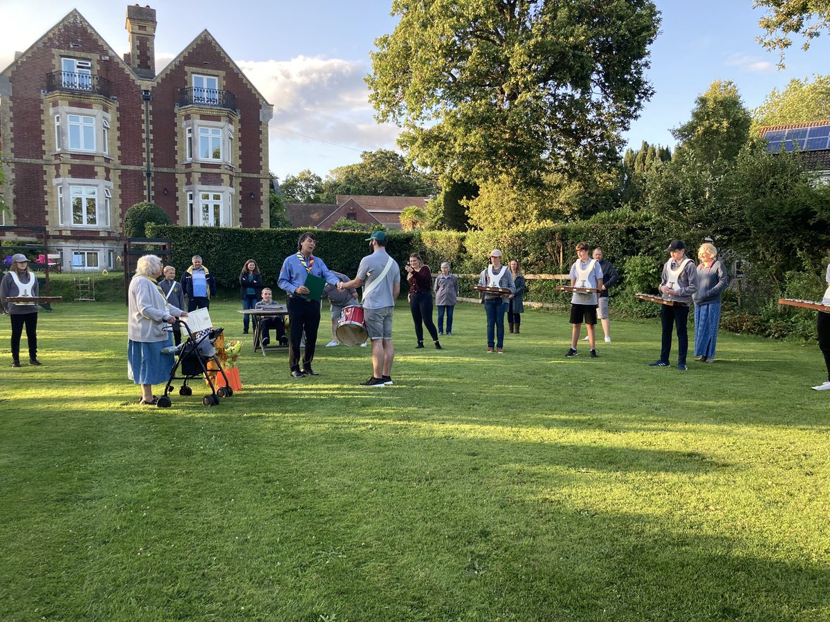 FarehamBand's tweet photo. Thank you to everyone who came along this evening. We definitely managed to surprise Mrs Goddard and Mark with the service awards - well done and congratulations to both of them. #farehamscouts #scoutband #hampshirescouts #farehamscoutband #serviceaward https://t.co/887pogSv8z