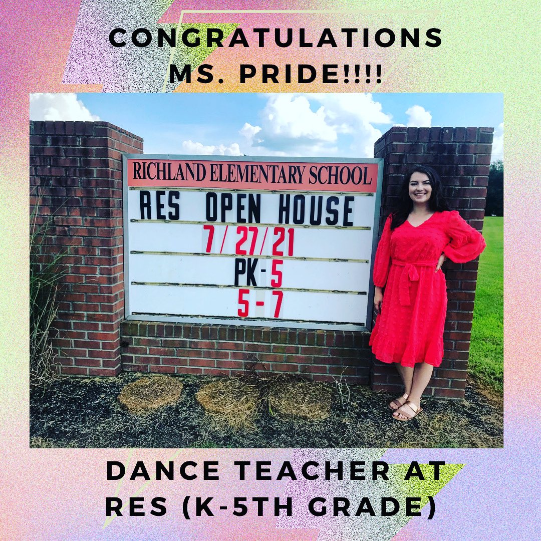 Let’s RAISE THE ROOF for the one and only Cate Pride! She will be teaching dance at Richland Elementary School this year! We are so proud of you and hope you have a fantastic year! #dancefamily <a href="/MPMSVPA/">Mt.PleasantMiddleVPA</a> <a href="/TigerTracks/">Tiger Tracks Dance Company</a> <a href="/mtp_yoga/">mtp_yoga</a> <a href="/MikeMit42546882/">TSU-Art Education Coordinator</a> <a href="/pride_cate/">Cate Pride</a>