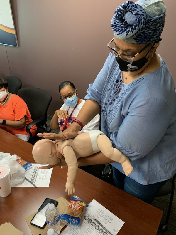 KKidzone's tweet photo. KidZone staff prepare for the new school year and the return of students with Lifesavers CPR training!🏥 #CPR #kansasenrichmentnetwork #outofschooltime #AfterSchoolworks https://t.co/XoX7E5E9oL