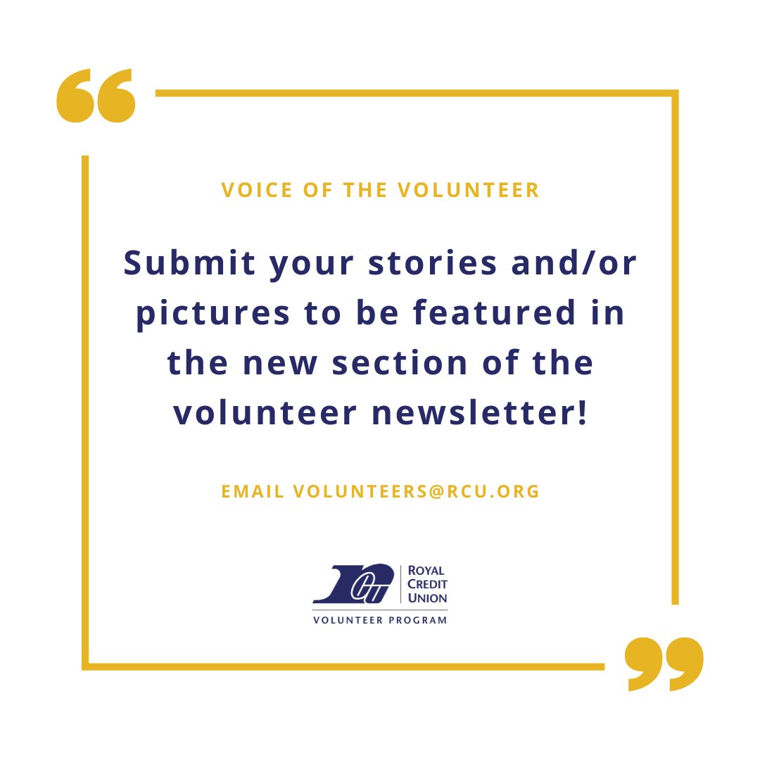 Royal_CU's tweet image. Royal Volunteers are making a difference across Wisconsin and Minnesota. We want to hear your story! Voice of the Volunteer is a fun way to get people excited about getting involved. Email volunteers@rcu.org to let us know how you are giving back. ✨