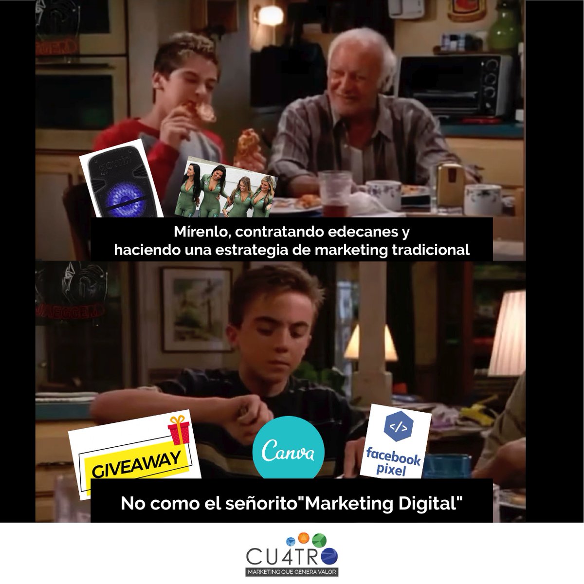 cu4tro_mx's tweet photo. ¡Sé cómo Malcolm y deja atrás las estrategias de marketing tradicional! En Cu4tromarketing te ayudamos a que tu estrategia de marketing digital sea efectiva desde cero 😉 ➡️ https://t.co/Rgj4BQ3PmL https://t.co/1Fmw3vETNV