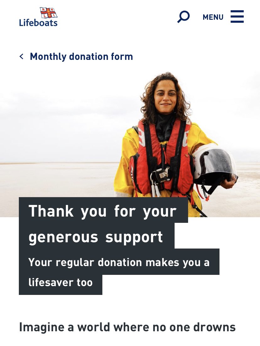 I’ve set up a monthly donation to <a href="/RNLI/">RNLI</a> because of their unapologetic commitment to saving lives in the Channel. If you’re able, do the same. 

Not all heroes wear capes, some wear sowesters  #RNLI⚓️🕊✊️

rnli.org/support-us/giv…