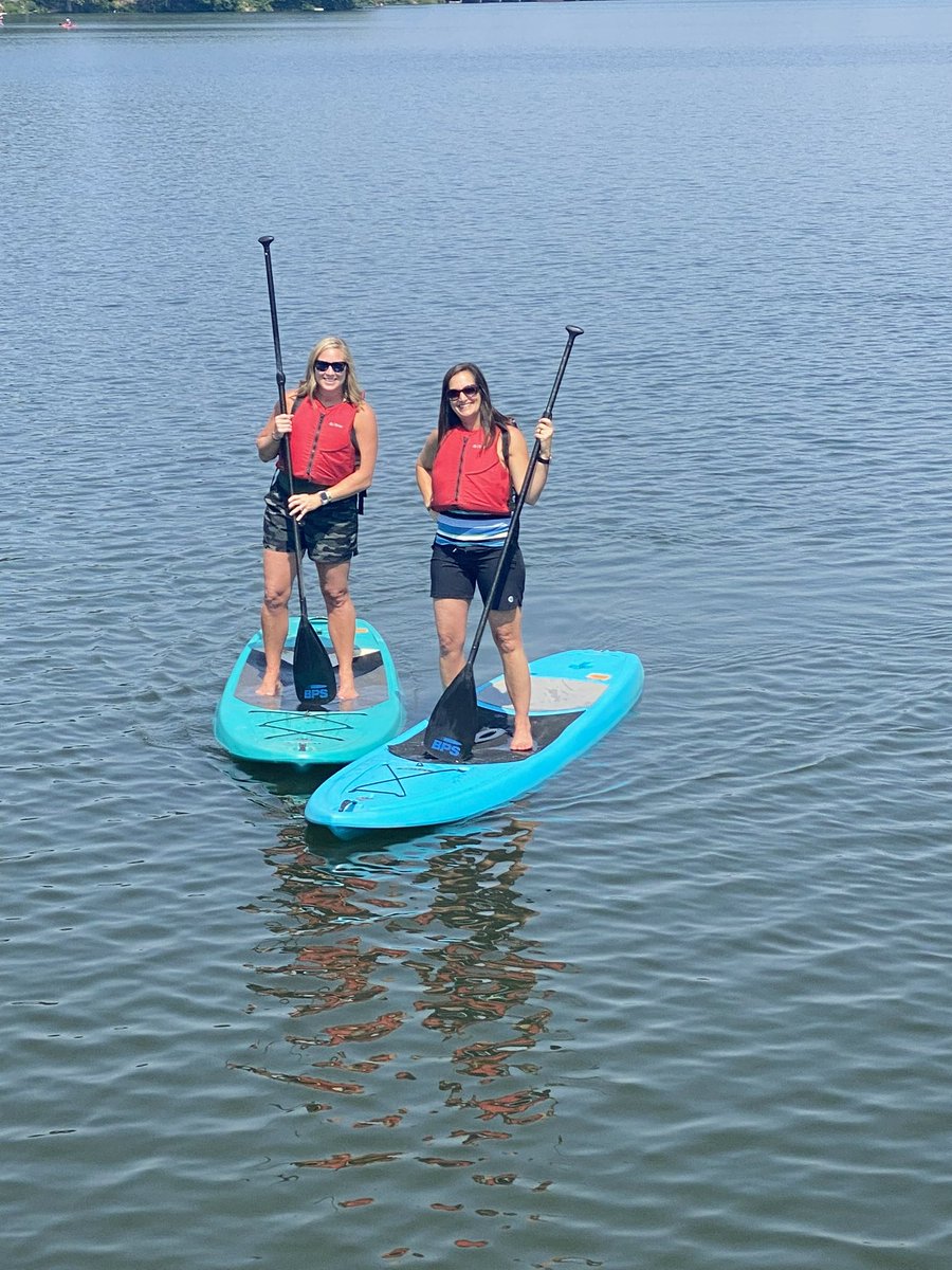 1st time paddle boarding with my friend <a href="/BEShinson/">Emily Hinson</a>  Thank @RSSinformation  for the fun times at #WhatsNEXTRSS