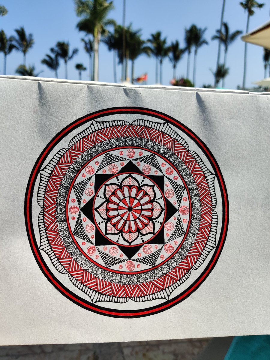 japleen_kaur1's tweet photo. Delayed #MathsArtMonday A little bit each day #GeometricJuly #MandalaArt #Mindfulness #ArtTherapy https://t.co/Gpj4QJA5UX