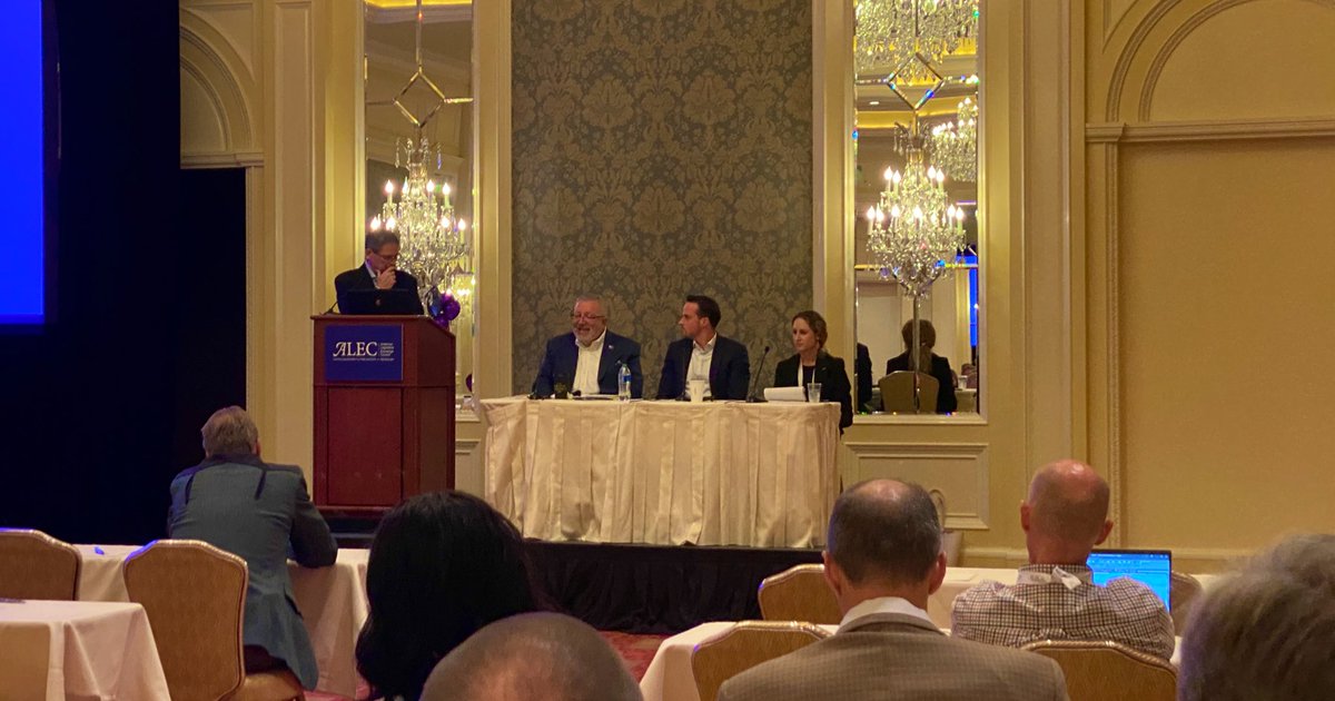 FLInternetTV's tweet photo. Another informative panel discussion taking place at the @ALEC_states annual conference on the impacts of federal #broadband infrastructure ๐ฐ and how states can appropriate them to efficiently close the #DigitalDivide #ARP #Oversight. Thank you panelists! #ConnectFL https://t.co/S38QXgIUZP