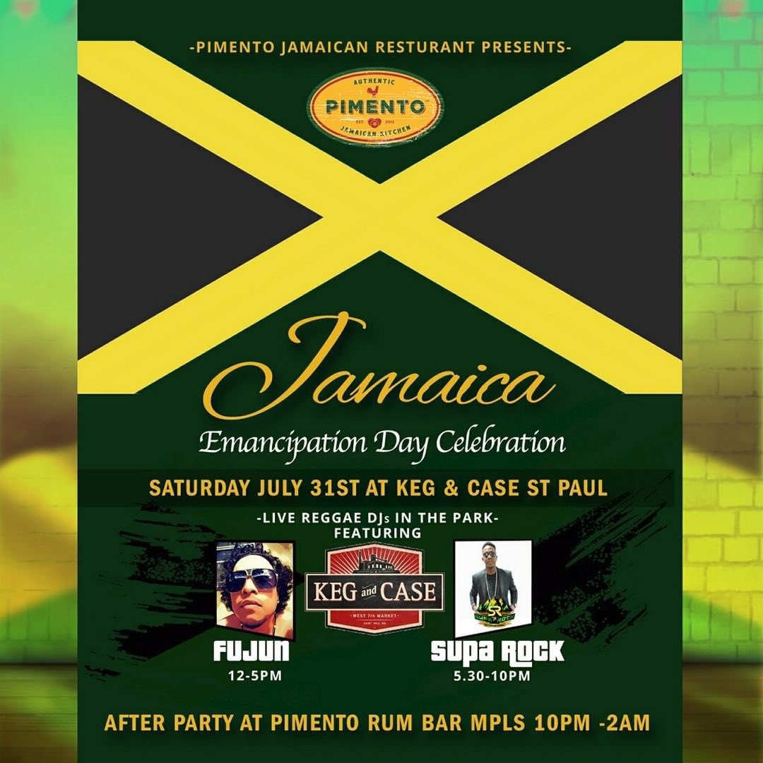 Join us at Keg and Case on July 31st 11am-10pm to celebrate Jamaica Emancipation Day with <a href="/Pimentokitchen/">Pimento Kitchen</a>! The Pimento crew will be slinging Jerk Chicken and Jerk Pork, beer, Rum Punch, and cocktails, while Reggae DJs will be spinning all day long!