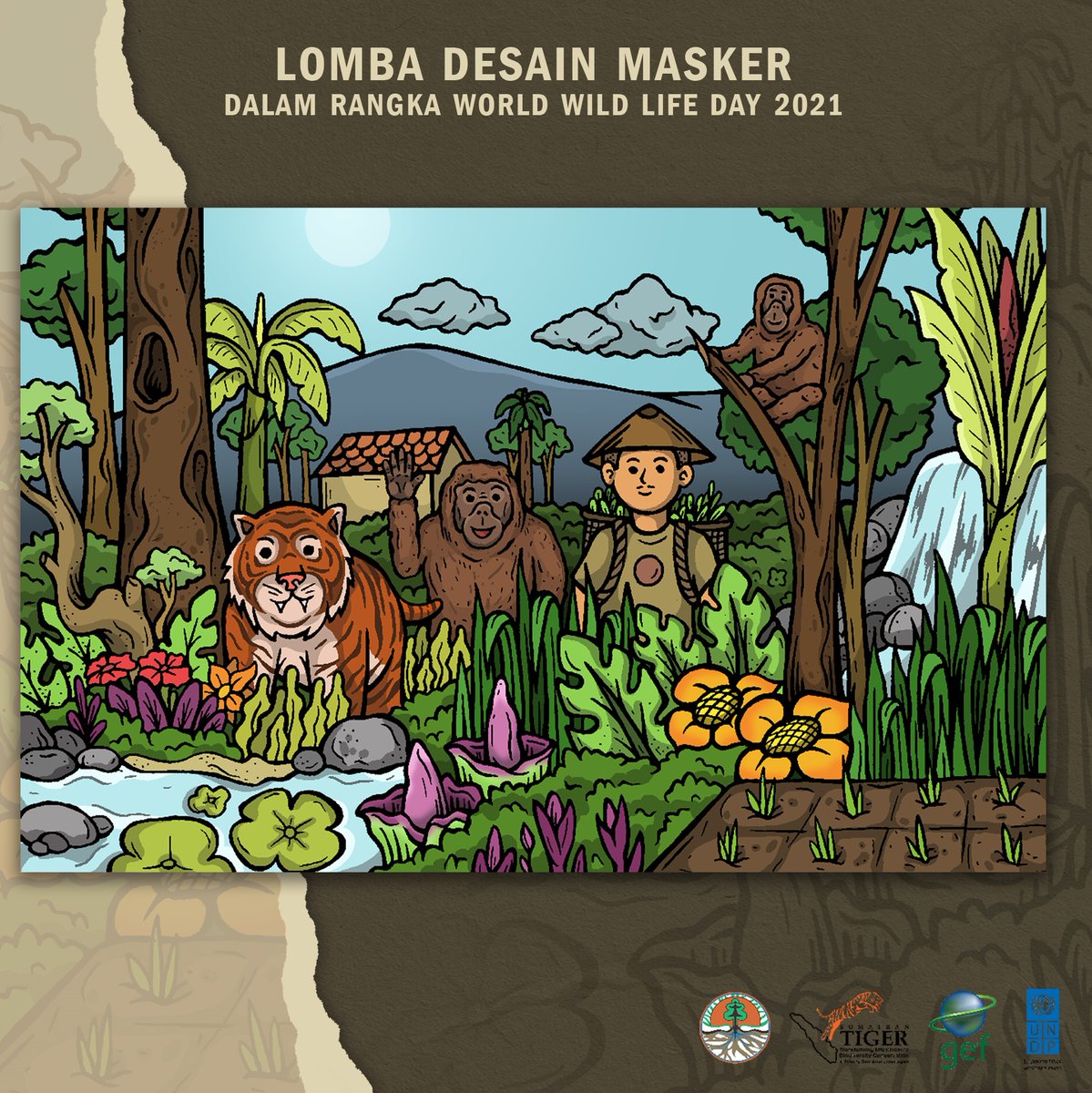 SumatranTigerID's tweet photo. These are the mask designs from top three winners. All conveys messages supporting endangered Sumatran tiger conservation in Indonesia. #GlobalTigerDay #GlobalTigerDay2021 #Konservasi #HarimauSumatra #WeAreTigers https://t.co/3ZTfPdij3W