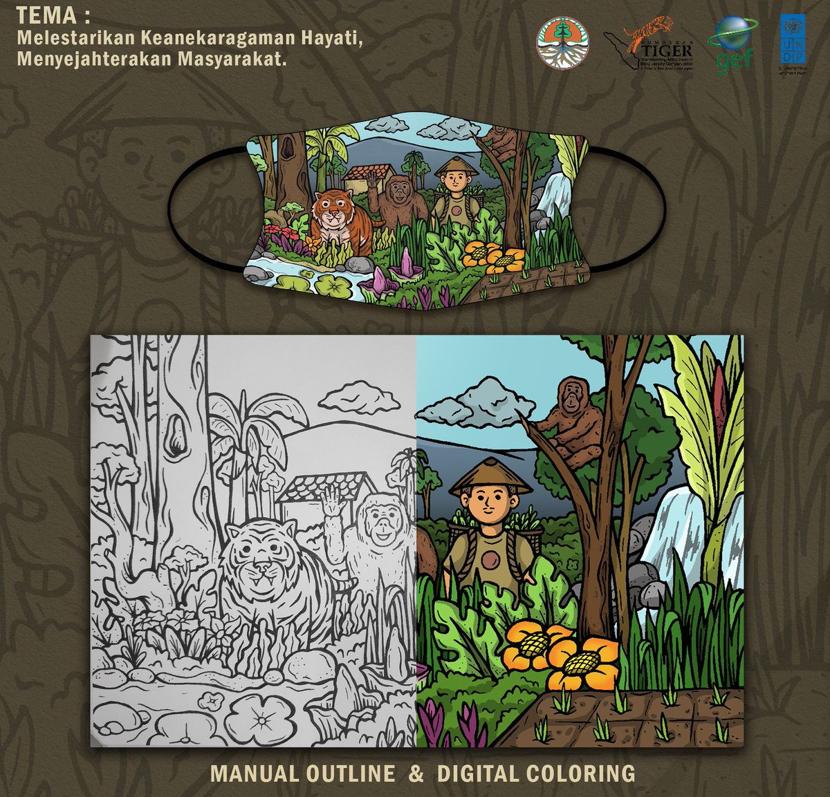 SumatranTigerID's tweet photo. These are the mask designs from top three winners. All conveys messages supporting endangered Sumatran tiger conservation in Indonesia. #GlobalTigerDay #GlobalTigerDay2021 #Konservasi #HarimauSumatra #WeAreTigers https://t.co/3ZTfPdij3W