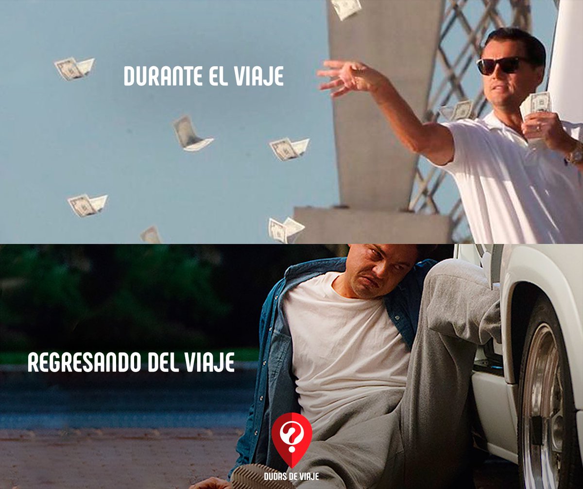 dudasdeviaje's tweet photo. Ah pero ¿qué tal ayer??? 😂😂😂 #meme #viajes #dicaprio #wolfofwallstreet https://t.co/wXcHgMaiFU