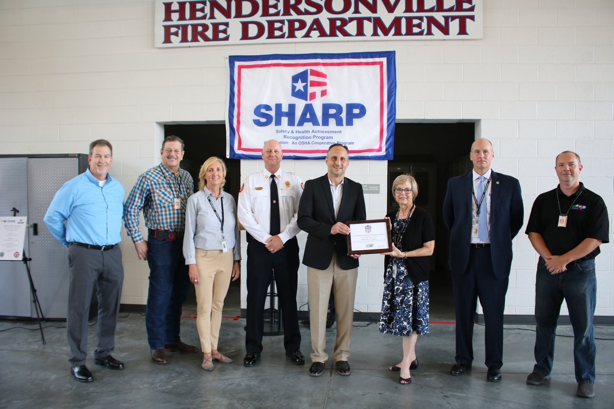 HVLfire's tweet image. We were honored to host @NCDOL staff &amp;amp; Labor Commissioner Josh Dobson today in recognition of Fire Station 2's SHARP award. hendersonvillenc.gov/news/henderson… #Safety