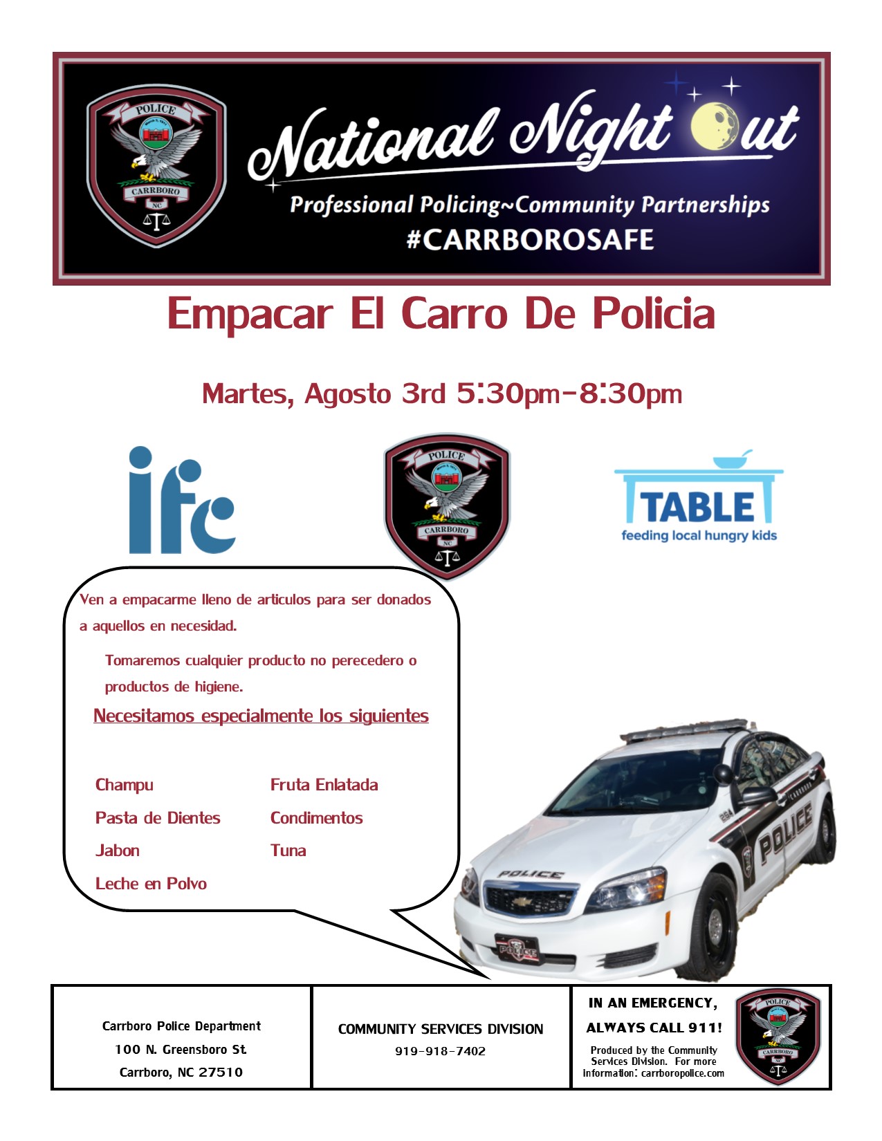 Carrboro PD on Twitter "While we are all recovering from a rough year, many local families are