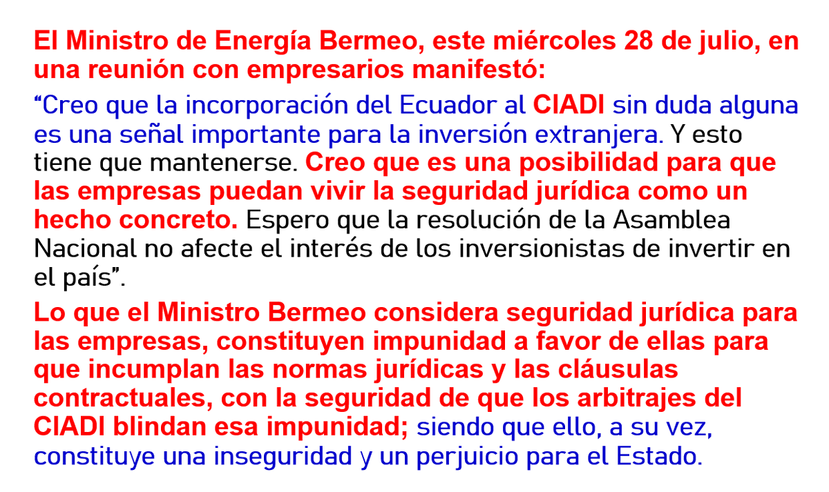 augustotandazo's tweet photo. Los voceros del Gobierno sobre el tema del CIADI y la defensa de la impunidad a favor de las transnacionales. Observe: https://t.co/jepnYnffSE