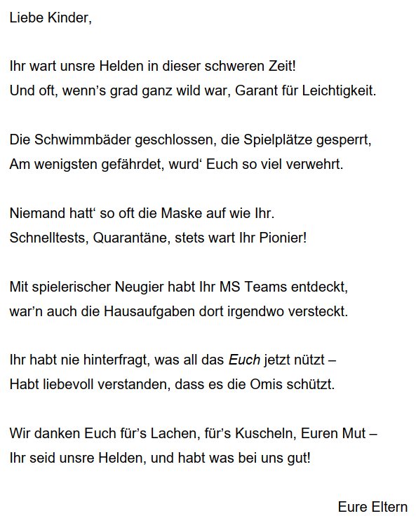 Heute ist #letzterschultag in Bayern - #danke liebe Kinder - dieses kleine #gedicht ist für Euch!