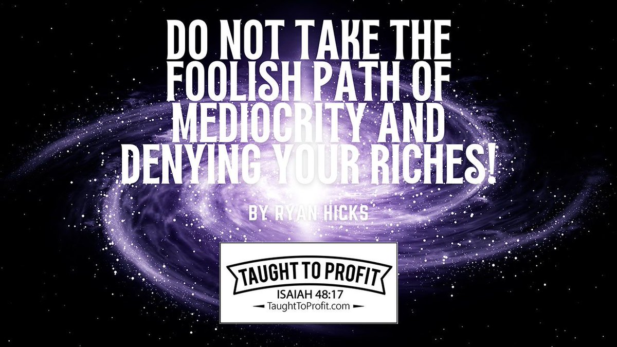 TaughtToProfit's tweet photo. Do Not Take The Foolish Path Of Mediocrity And Denying Your Riches!
https://t.co/FWL9OvSKjY
#fools #foolish #path #narrowway #success #ChristianSuccess #successfulentrepreneur #entrepreneur #RichChristian #SuccessfulChristian #wealthyChristian #successinlife #richandspiritual https://t.co/YTI9uzNJTj