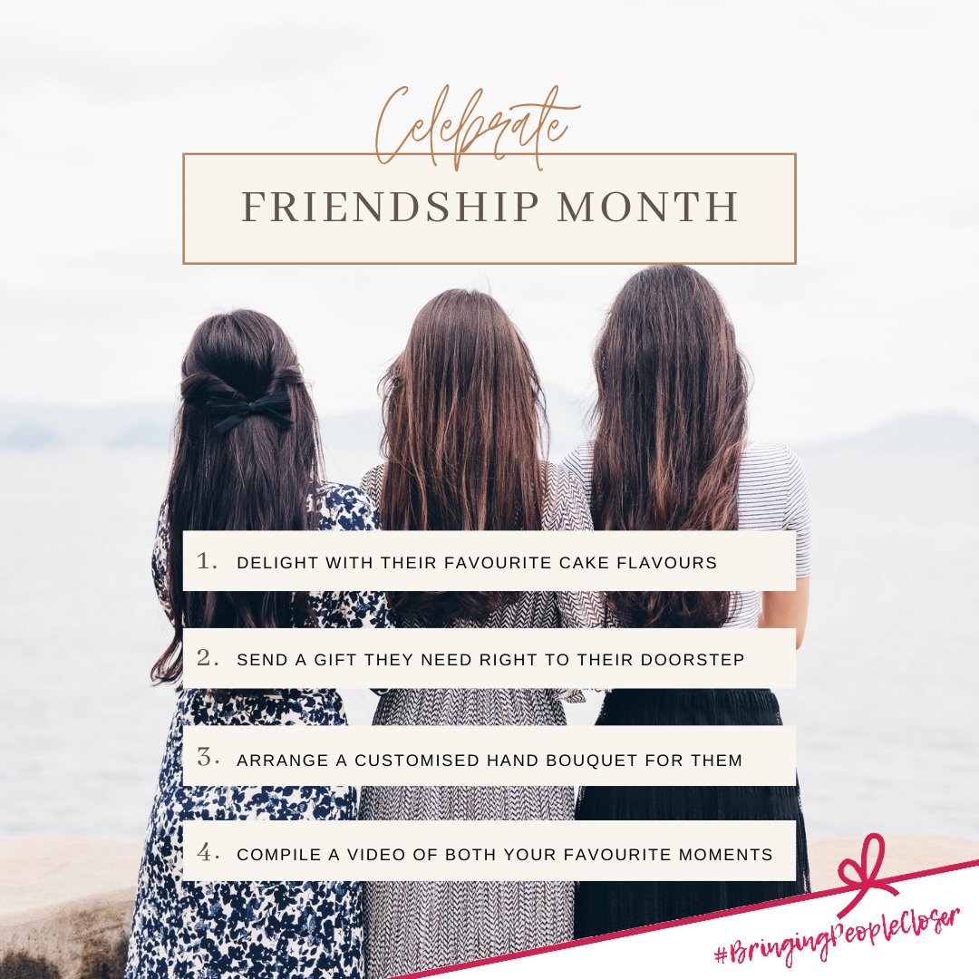 Here are 4 simple ways to surprise your best friend before Friendship Month ends! How did you celebrate your friendships this July? ✨

❤️ More at noelgifts.com/Friendship-Mon…

#NoelGiftsSG #BringingPeopleCloser #MakingEveryDayBetter #FriendshipMonth #FriendshipGifts #FlowersAndGifts