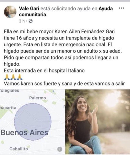 brillaespos's tweet photo. Karen tiene 16 años y está a la espera de un transplante de hígado, ella está internada en este momento y nos necesita más que nunca. POR FAVOR DIFUNDIR🙏🏼🙏🏼🙏🏼🙏🏼 https://t.co/IebihYs6oD