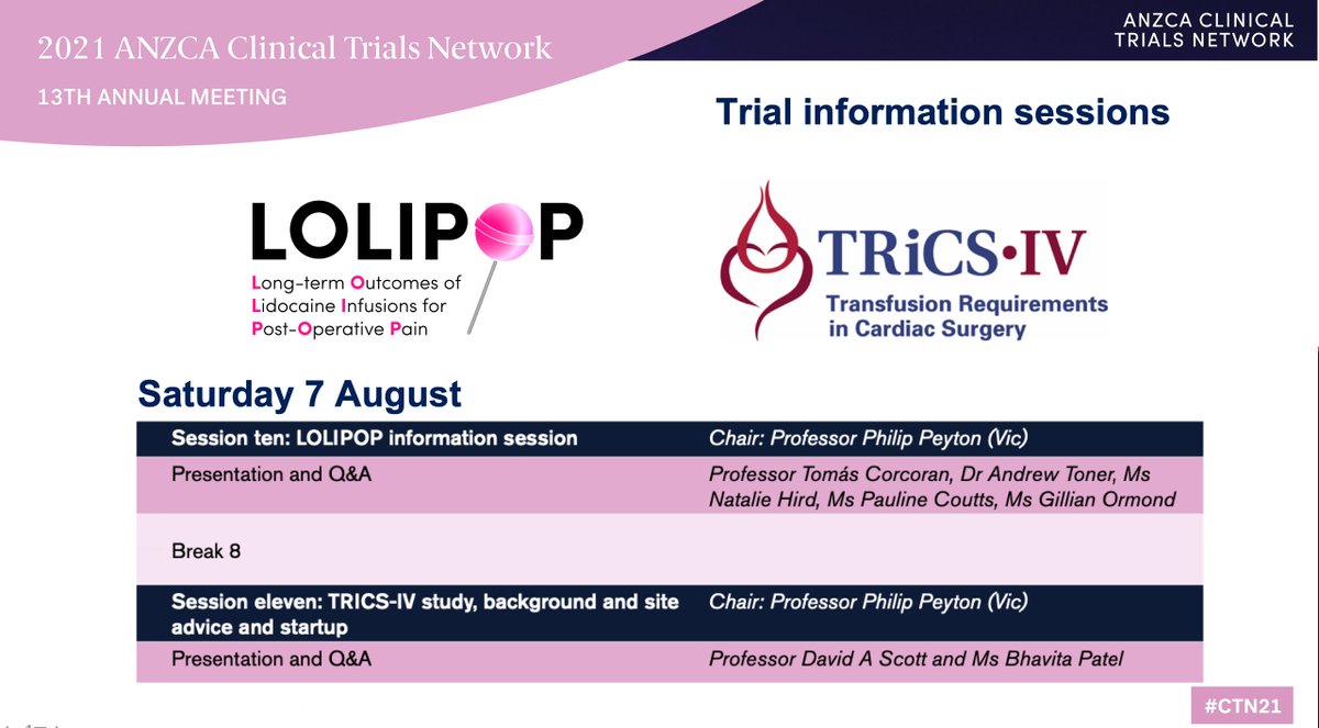 ANZCA Clinical Trials Network (@ctn_anzca) on Twitter photo Tune in for the interactive <a href="/LolipopTrial/">@LOLIPOP_Trial</a> & #TRICSIV trial start up & information sessions at the #CTN21 workshop on Sat 7 August to learn how you can get involved. Register: bit.ly/3yI4wZr <a href="/scottdav44/">David Scott</a> <a href="/Bhavita90/">Bhavita Patel</a> <a href="/Tomundoc/">Tomas Corcoran</a> <a href="/hird_natalie/">Natalie Hird</a> <a href="/gillyormo/">Gillyormo</a> <a href="/hird_natalie/">Natalie Hird</a> <a href="/ANZCA/">ANZCA</a> Tune in for the interactive <a href="/LolipopTrial/">@LOLIPOP_Trial</a> & #TRICSIV trial start up & information sessions at the #CTN21 workshop on Sat 7 August to learn how you can get involved. Register: bit.ly/3yI4wZr <a href="/scottdav44/">David Scott</a> <a href="/Bhavita90/">Bhavita Patel</a> <a href="/Tomundoc/">Tomas Corcoran</a> <a href="/hird_natalie/">Natalie Hird</a> <a href="/gillyormo/">Gillyormo</a> <a href="/hird_natalie/">Natalie Hird</a> <a href="/ANZCA/">ANZCA</a>