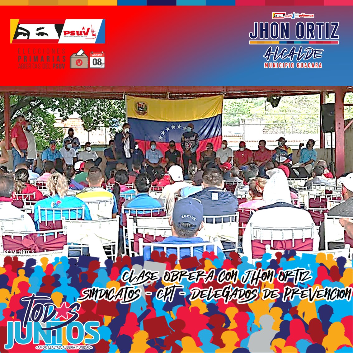 Conmemorando el Natalicio 67 del Comandante Chavez recibimos el apoyo de parte de nuestros hermanxs d clase, como trabajador agradezco su respaldo, asumiendo un compromiso Pleno como la luna llena, Total y absoluto con la Clase Obrera #EnGuacaraVamosConJhon
#EpaPSUV
#guacara