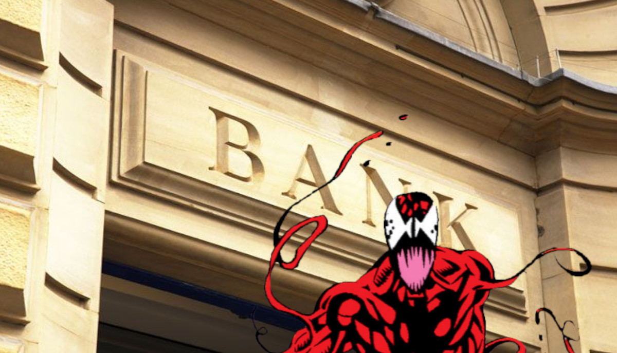 CarnageBased's tweet image. I'm at the bank! And I don't have a bank account! -C