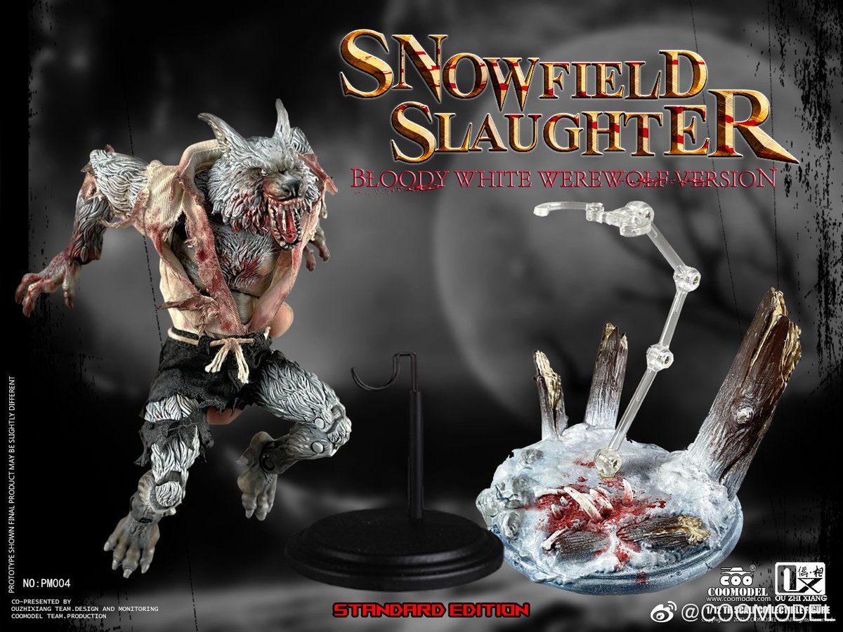 Waileong20's tweet photo. COOMODEL x OUZHIXIANG 1/12 Werewolf got gray and white 2 version, each got Standard and Deluxe (more scene base). Price and preoder still TBA https://t.co/uQHgfz1De4