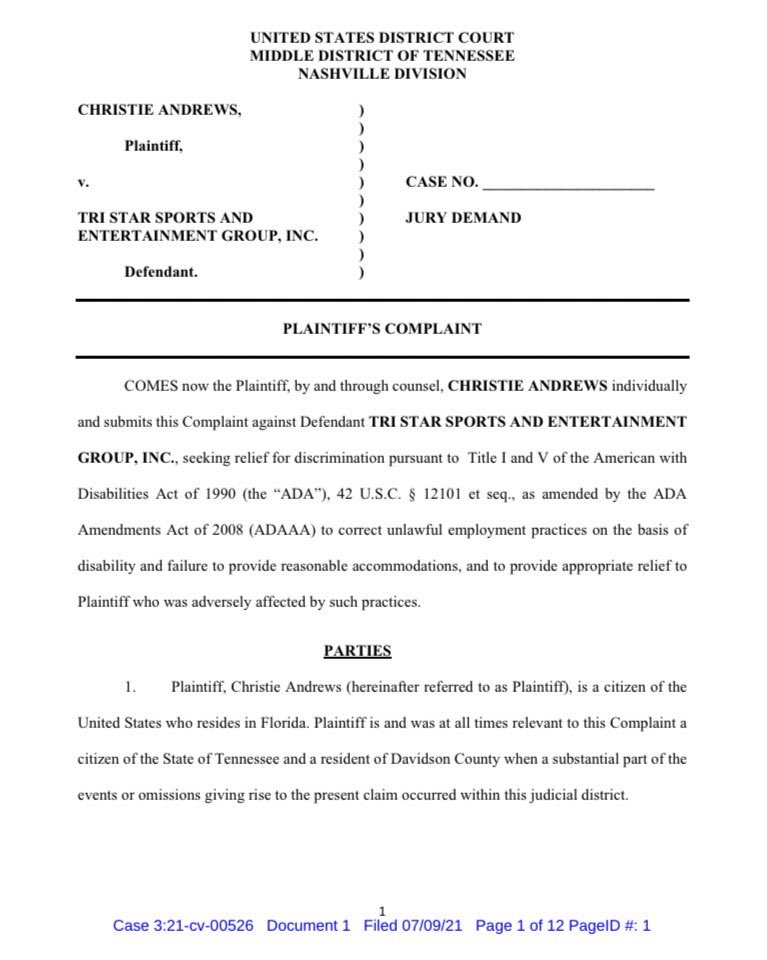 BritneyTheStan's tweet photo. BREAKING: Lou Taylor is being SUED for employment discrimination. The complaint alleges that she fired someone because of their disability. #FreeBritney https://t.co/EOXQ3oBYNG