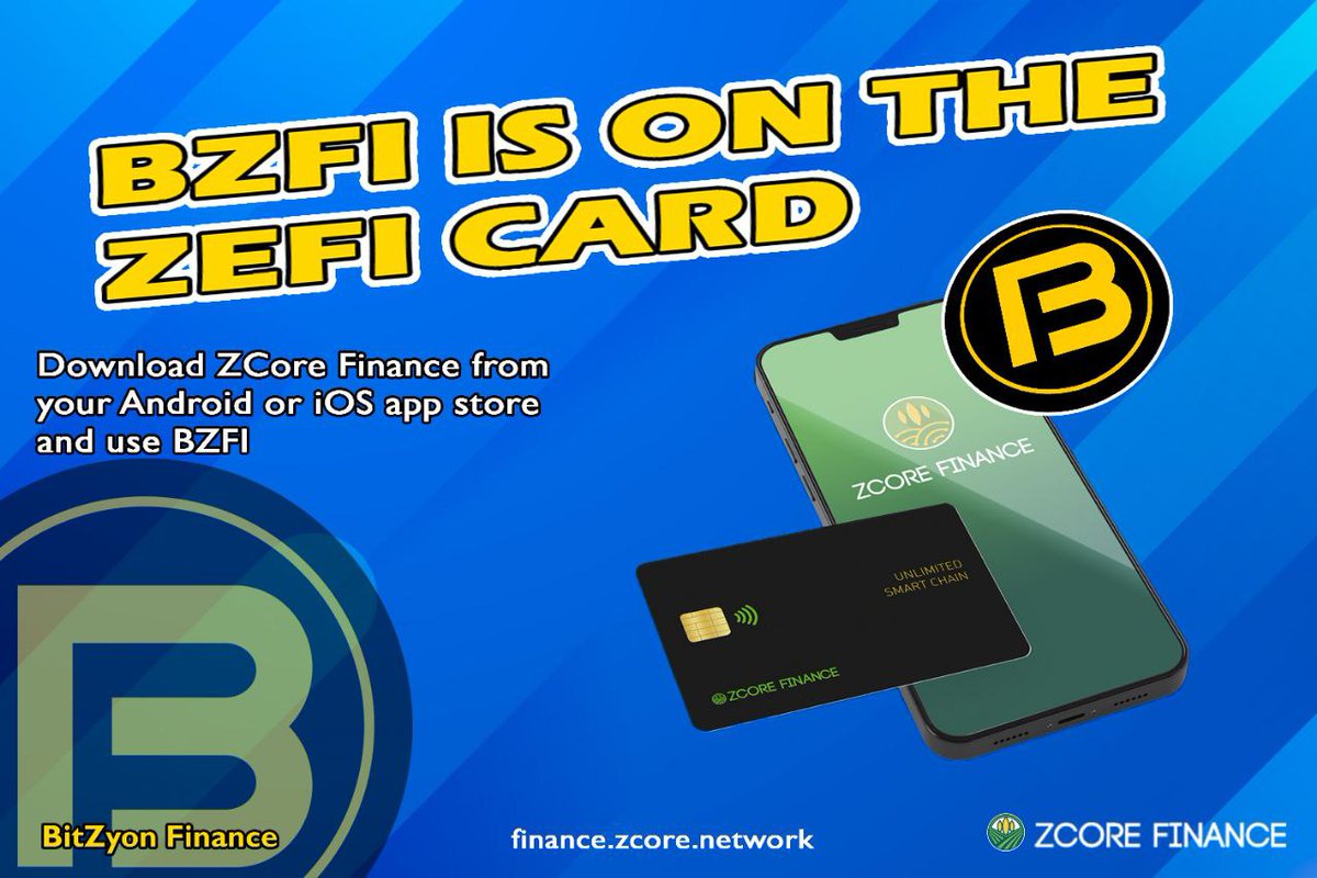 BitZyonFinance's tweet photo. 📲 🤝 @BitZyonFinance On ZcoreFinance Digital Account

Now you can transfer in $BZFI to recharge and spend on Credit Card 💳

👉 Download App:
Android : https://t.co/cvxZHvh7nK

IOS:
https://t.co/dafRccblpR

#DeFI #BZFI #ZEFI #BSC #BinanceSmartChain https://t.co/1a6YXam8jW