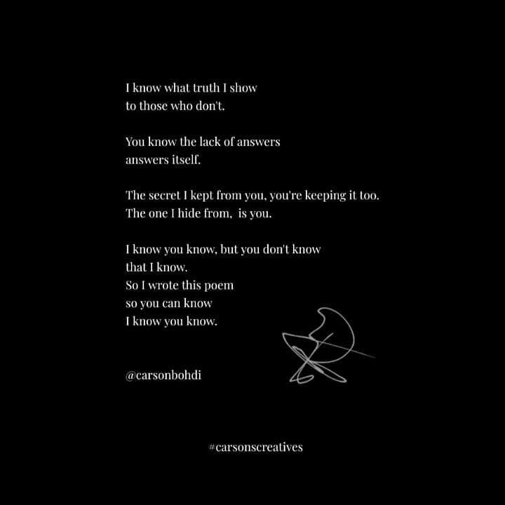 carsonbohdi's tweet photo. Prompt: I Know You Know
Title: I wrote this poem

#carsonscreatives #promptlist #july #julyprompts #prompts #challenge #promptchallenge 
 #writingcommunity #amwriting #poetrycommunity #poem #poetry #canadianpoet #torontopoet #queerpoet #july2021 #secrets #thetruth #iknow #youknow https://t.co/AMiLGPjJ6l