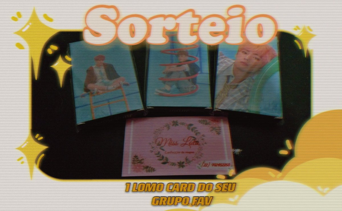 DieguesFashion's tweet photo. 🌸🌸🌸RESORTEIO 🌸🌸🌸

PRÊMIO: 1 LOMO CARD DO SEU GRUPO FAV OU UTT 
RESULTADO: Hoje 21:45h
REGRAS : ME SEGUIR,  DAR RT NESTE TWEET E NO TWEET DO LINK

https://t.co/sCL50qTihX https://t.co/1CNq7PhsXJ