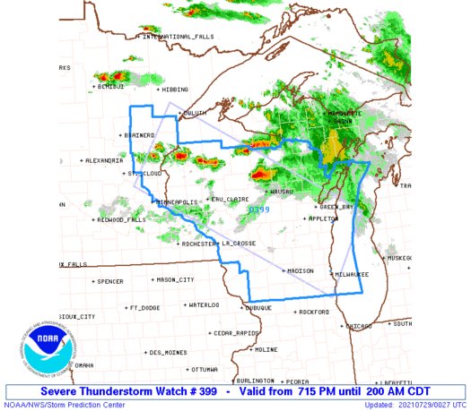 WxMichael_'s tweet photo. A PDS Severe Thunderstorm Watch has been issued and the zone is absolutely fucking huge 

#wxtwitter https://t.co/7nv5viiRGz
