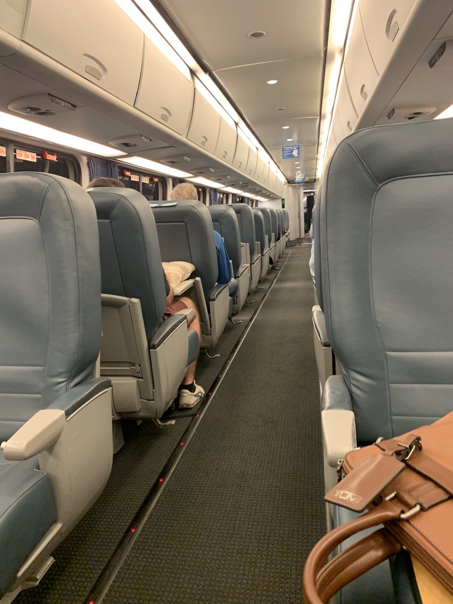 Back on the road after 16 months. Acela’s not nearly as full as it used to be.