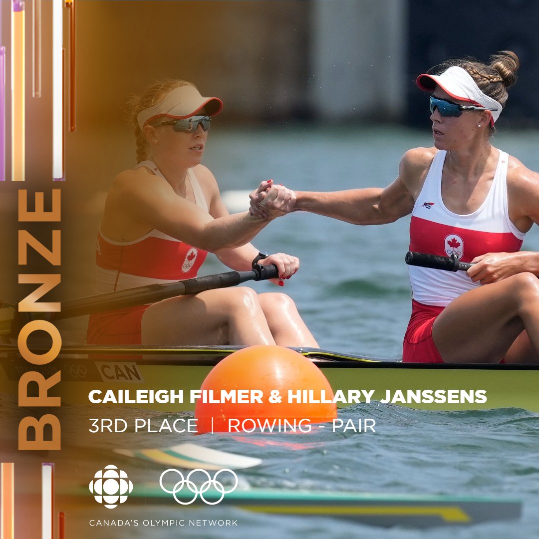 Row, row, row your boat into a medal 

Caileigh Filmer &amp; Hillary Janssens  capture bronze in women’s pair rowing 

Presented by: @sportchek

#FindWhatMovesYou